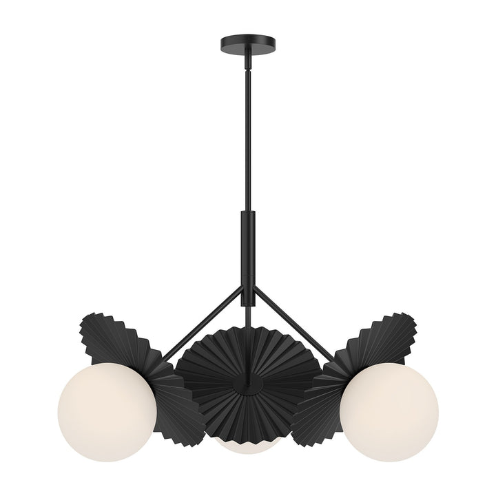 Alora Mood plume CH501334MBOP Chandelier Light - Matte Black/Opal Glass