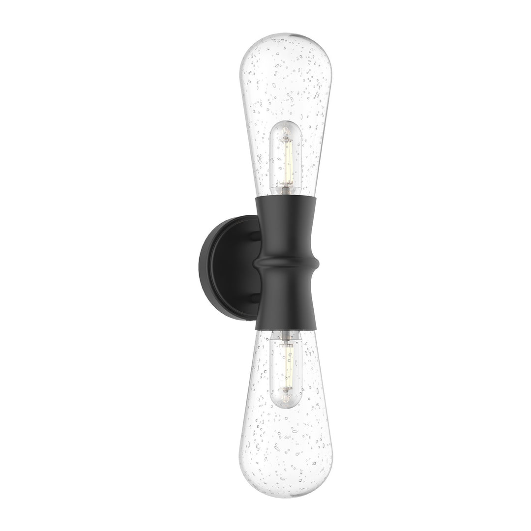 Alora Mood marcel EW464002BKCB Wall Light - Black/Clear Bubble Glass