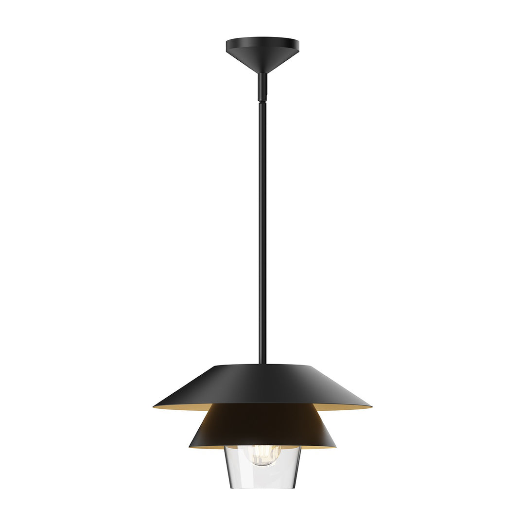 Alora Mood tetsu PD475113MBCL Pendant Light - Matte Black/Clear Glass