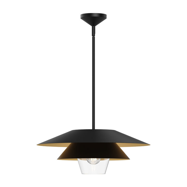 Alora Mood tetsu PD475120MBCL Pendant Light - Matte Black/Clear Glass