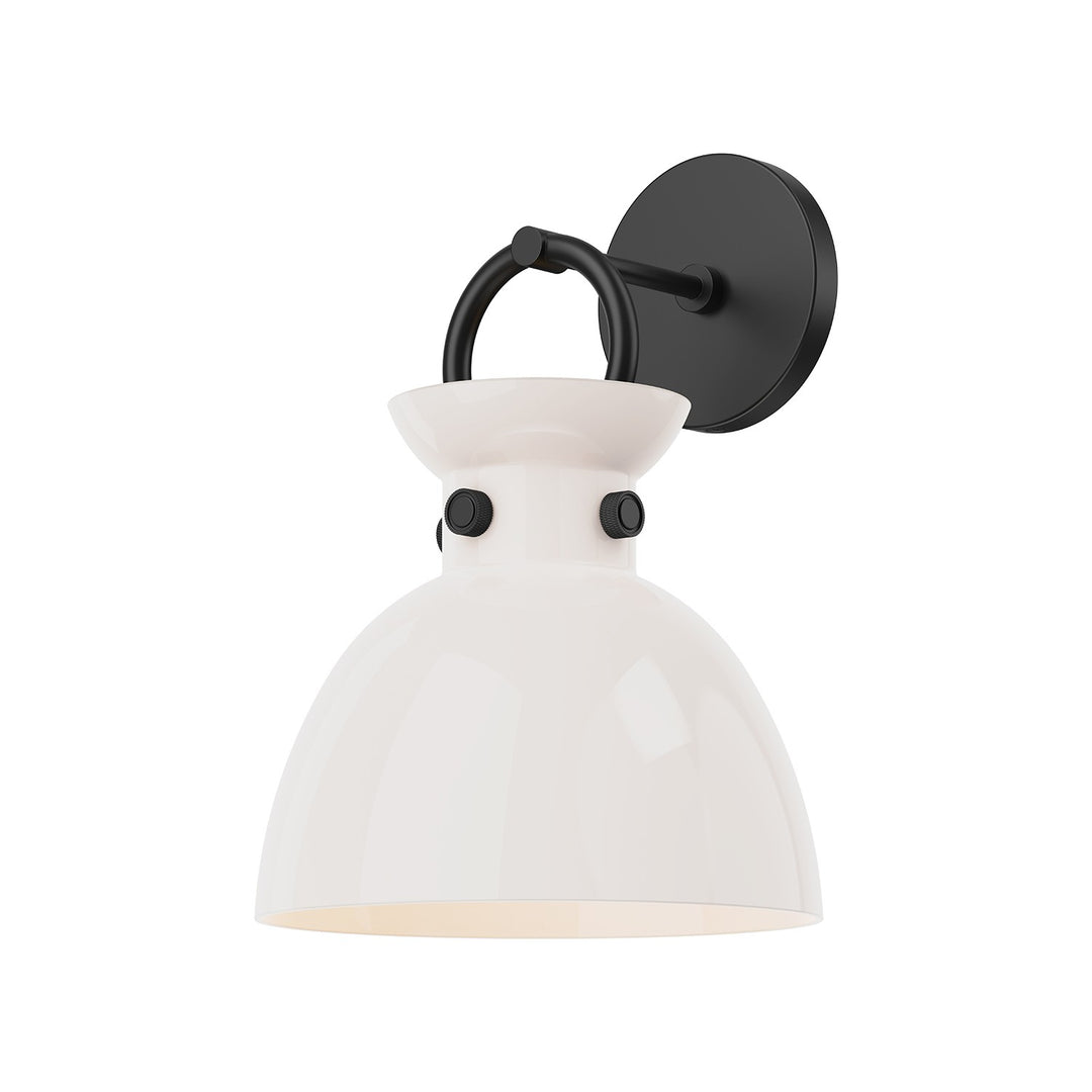 Alora Mood waldo WV411809MBGO Wall Light - Matte Black/Glossy Opal