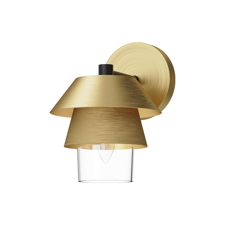 Alora Mood tetsu WV475106BGCL Wall Light - Brushed Gold/Clear Glass