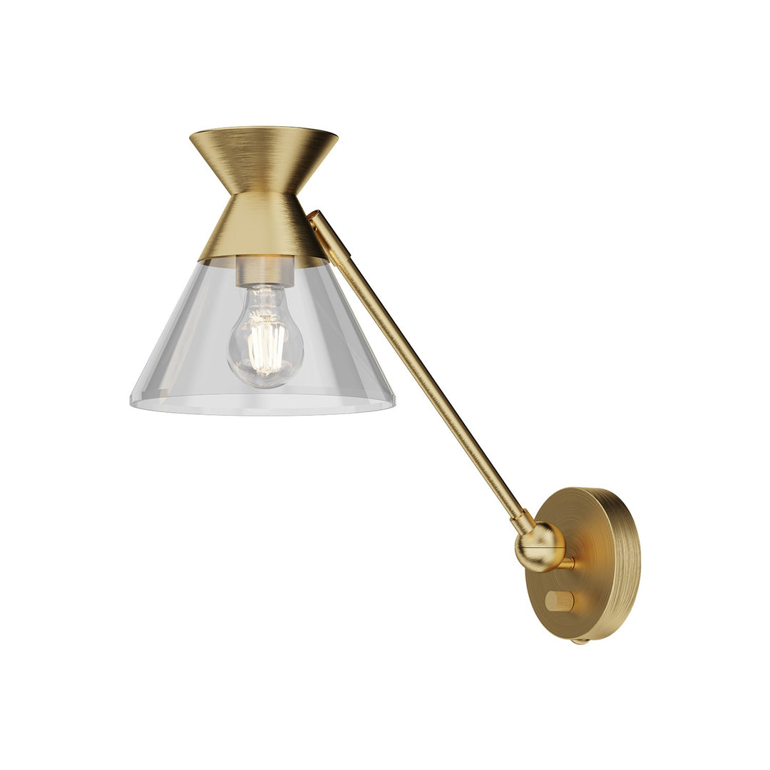 Alora Mood mauer WV521008BGCL Wall Light - Brushed Gold/Clear Glass