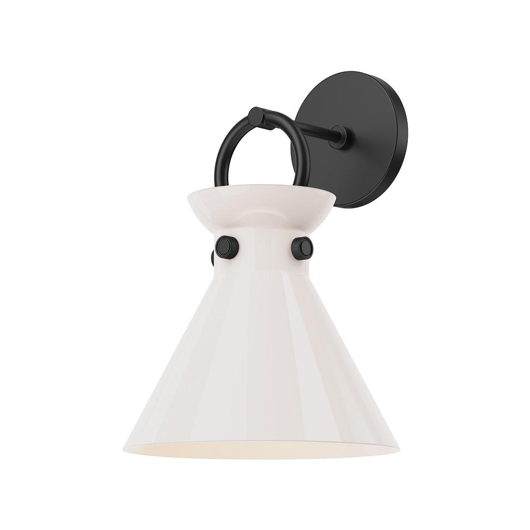 Alora Mood emerson WV412509MBGO Wall Light - Matte Black/Glossy Opal