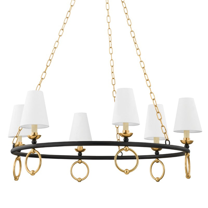 Mitzi Haverford H757806-AGB/TBK Chandelier Light - Aged Brass