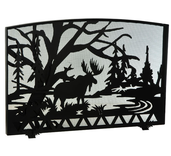 Meyda Tiffany Lighting 131936 Moose Creek Fireplace Screen Home Decor Black