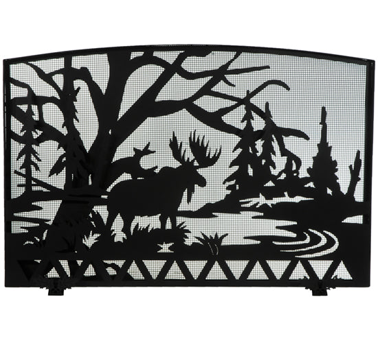 Meyda Tiffany Lighting 131936 Moose Creek Fireplace Screen Home Decor Black