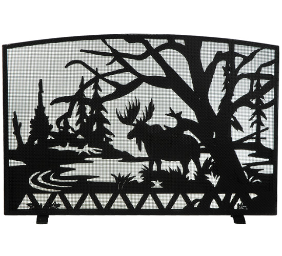 Meyda Tiffany Lighting 131936 Moose Creek Fireplace Screen Home Decor Black