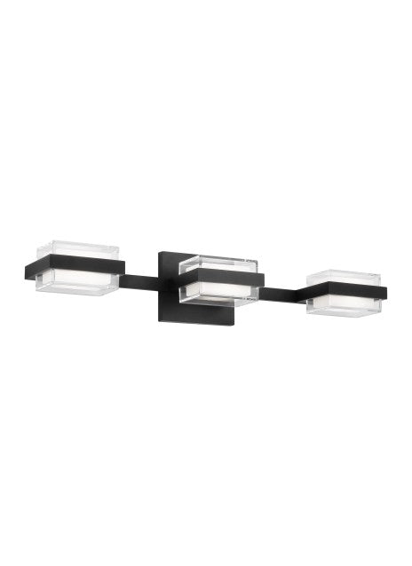Visual Comfort Modern 700BCKMD3HB-LED930 Bath Vanity Light 23 in. wide - Nightshade Black