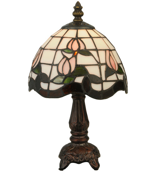Meyda Tiffany Lighting 132340 Roseborder One Light Mini Lamp Lamp Bronze / Dark