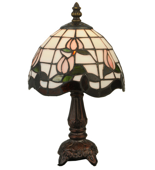 Meyda Tiffany Lighting 132340 Roseborder One Light Mini Lamp Lamp Bronze / Dark