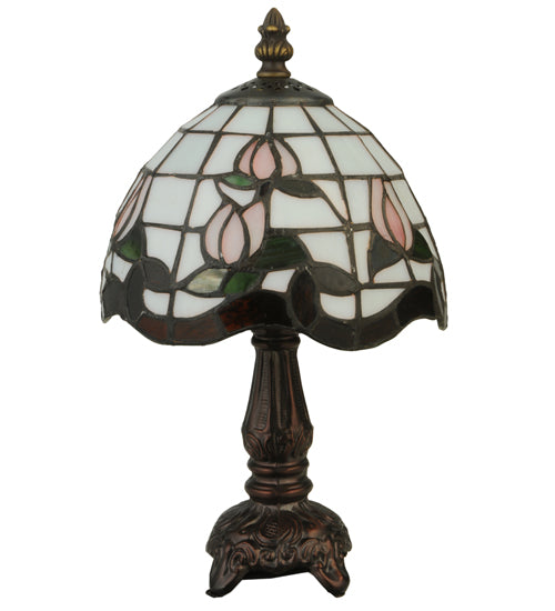 Meyda Tiffany Lighting 132340 Roseborder One Light Mini Lamp Lamp Bronze / Dark