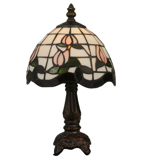 Meyda Tiffany Lighting 132340 Roseborder One Light Mini Lamp Lamp Bronze / Dark