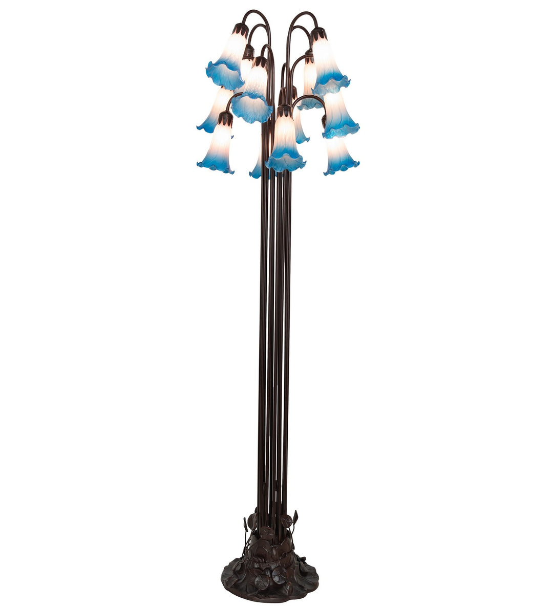 Meyda Tiffany Lighting 15954 Pink/Blue 12 Light Floor Lamp Lamp Bronze / Dark