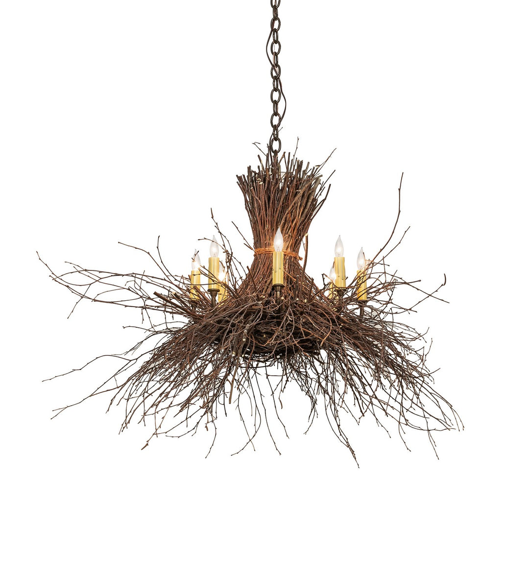 Meyda Tiffany Twigs 260850 Chandelier Light - Antique Copper,Natural Wood