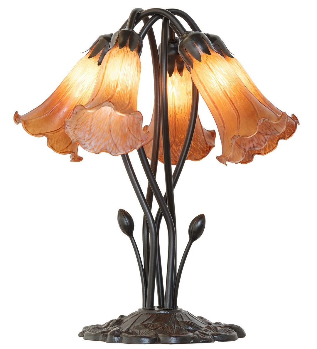 Meyda Tiffany Lighting 262218 Amber Five Light Table Lamp Lamp Bronze / Dark