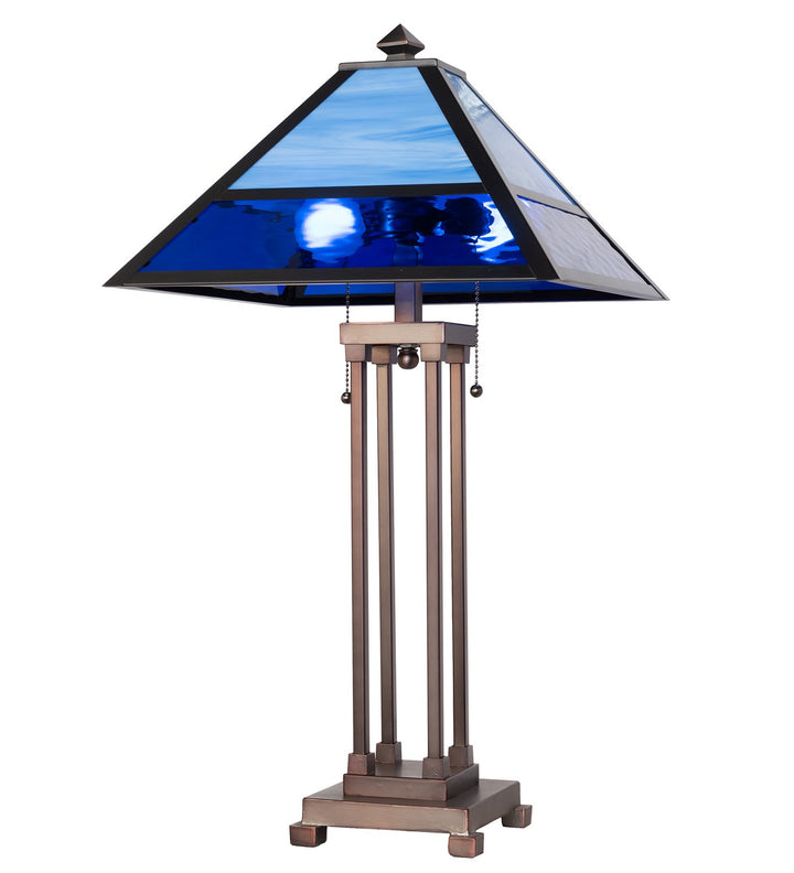 Meyda Tiffany Lighting 264614 Split Mission Two Light Table Lamp Lamp Bronze / Dark