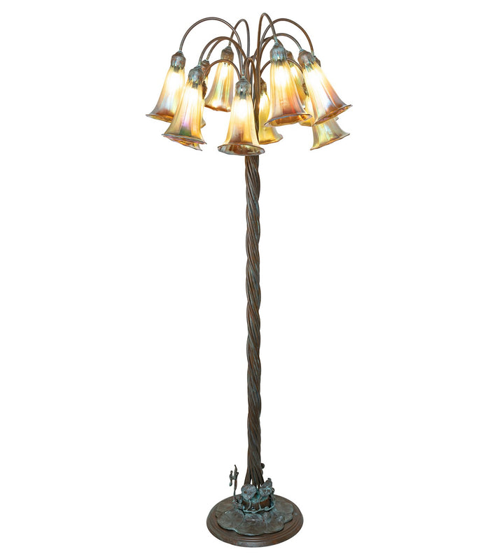 Meyda Tiffany Lighting 264644 Amber 12 Light Floor Lamp Lamp Bronze / Dark