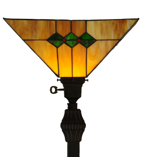 Meyda Tiffany Lighting 132578 Martini Mission One Light Torchiere Lamp Bronze / Dark