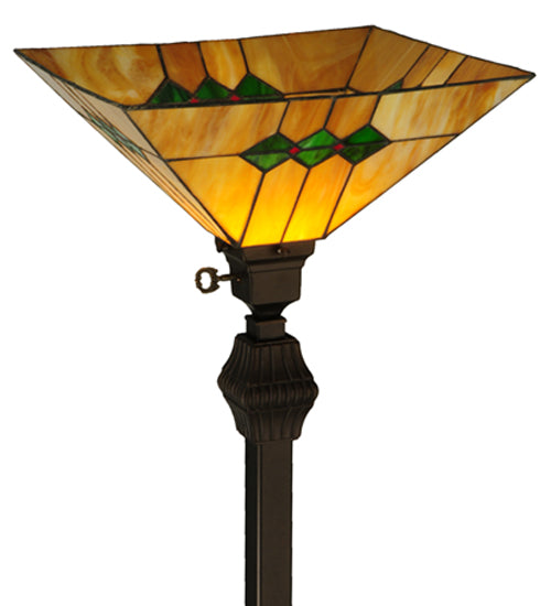 Meyda Tiffany Lighting 132578 Martini Mission One Light Torchiere Lamp Bronze / Dark