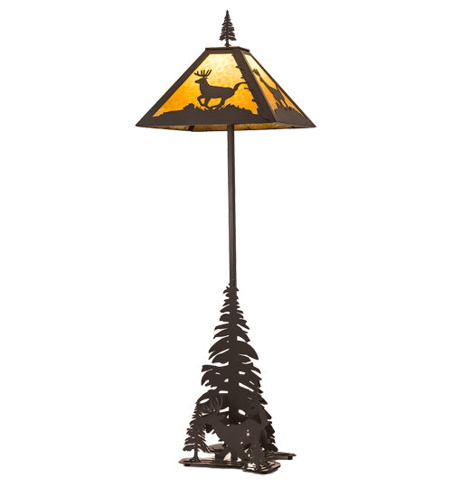 Meyda Tiffany Lighting 13260 Lone Deer Two Light Floor Lamp Lamp Bronze / Dark