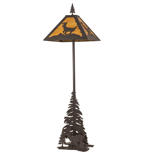 Meyda Tiffany Lighting 13260 Lone Deer Two Light Floor Lamp Lamp Bronze / Dark