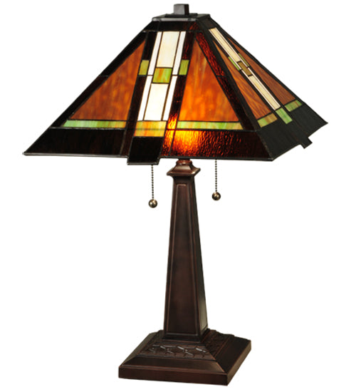 Meyda Tiffany Lighting 132673 Montana Mission Two Light Table Lamp Lamp Bronze / Dark