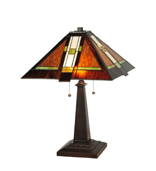 Meyda Tiffany Lighting 132673 Montana Mission Two Light Table Lamp Lamp Bronze / Dark