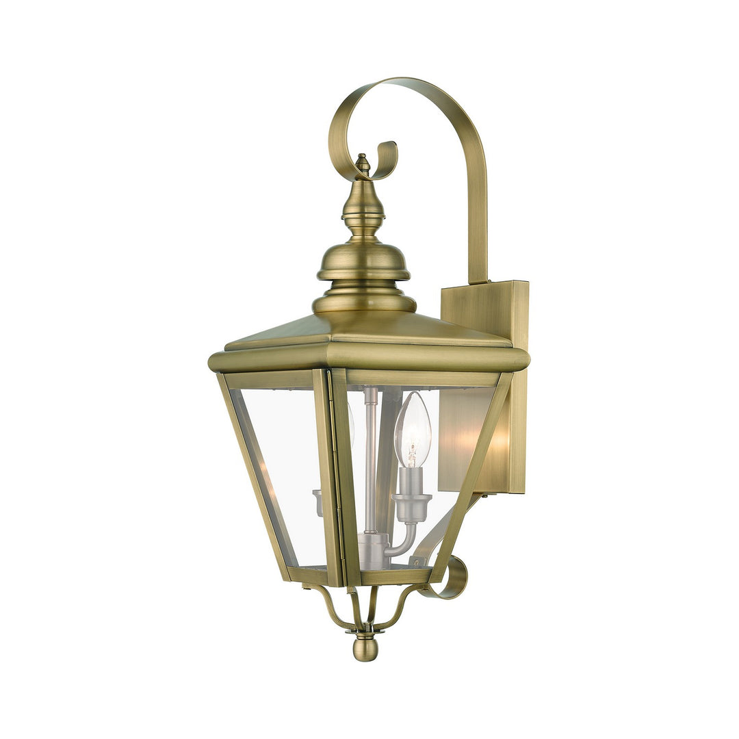 Livex Lighting 27372-01  Adams Outdoor Antique Brass With Brushed Nickel