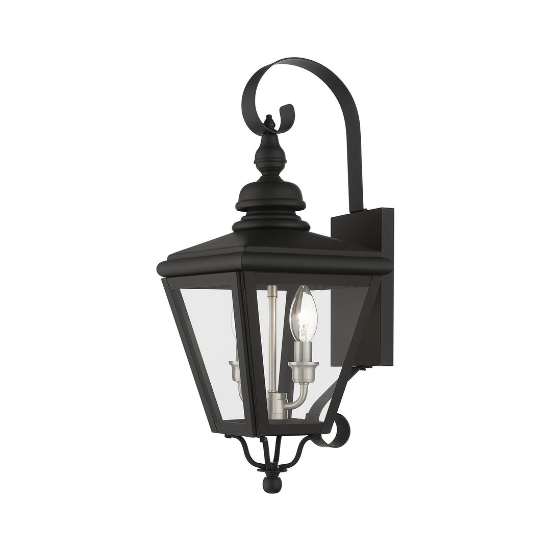 Livex Lighting 27372-04  Adams Outdoor Black With Brushed Nickel