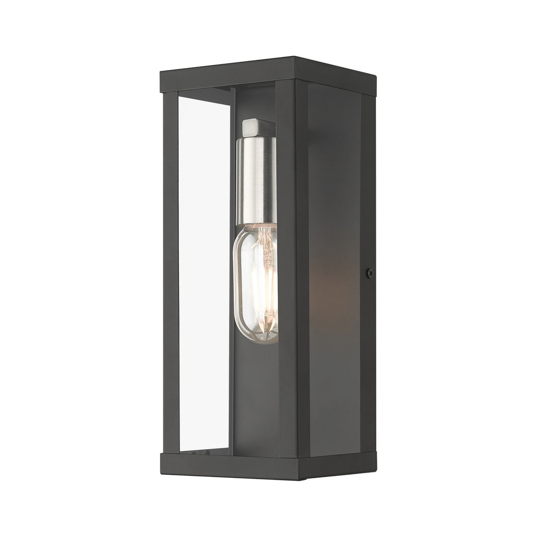 Livex Lighting 28032-04  Gaffney Outdoor Black With Brushed Nickel