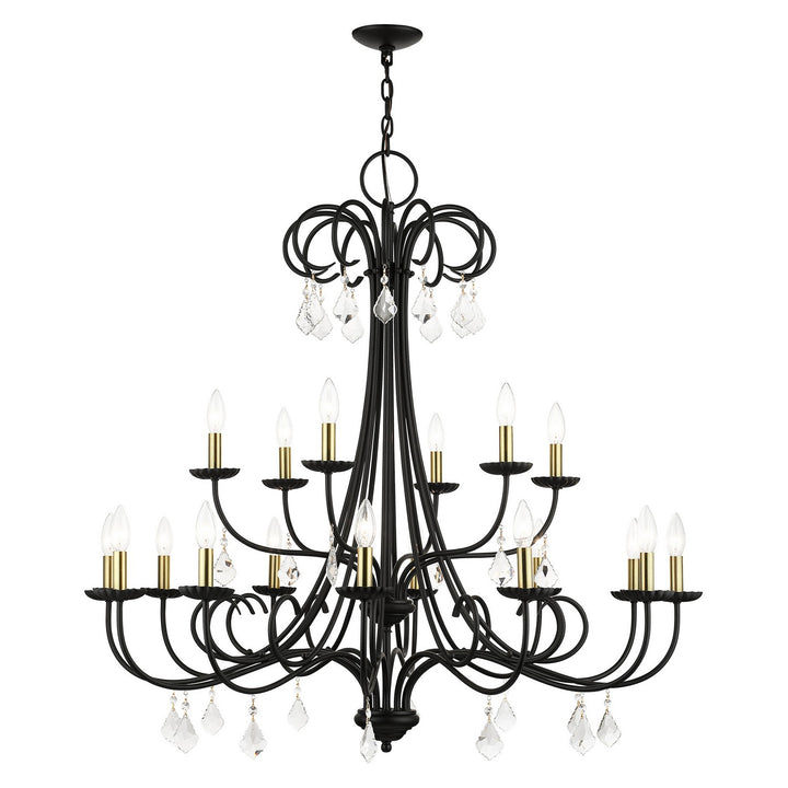 Livex Daphne 40870-04 Chandelier Light - Black with Antique Brass