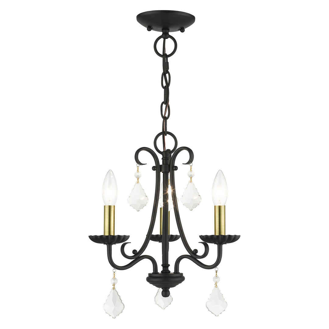 Livex Daphne 40873-04 Chandelier Light - Black with Antique Brass