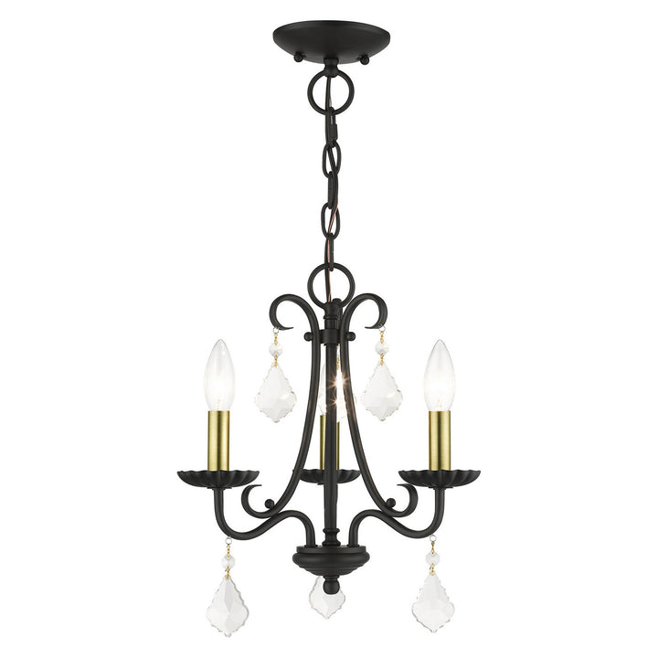 Livex Daphne 40873-04 Chandelier Light - Black with Antique Brass