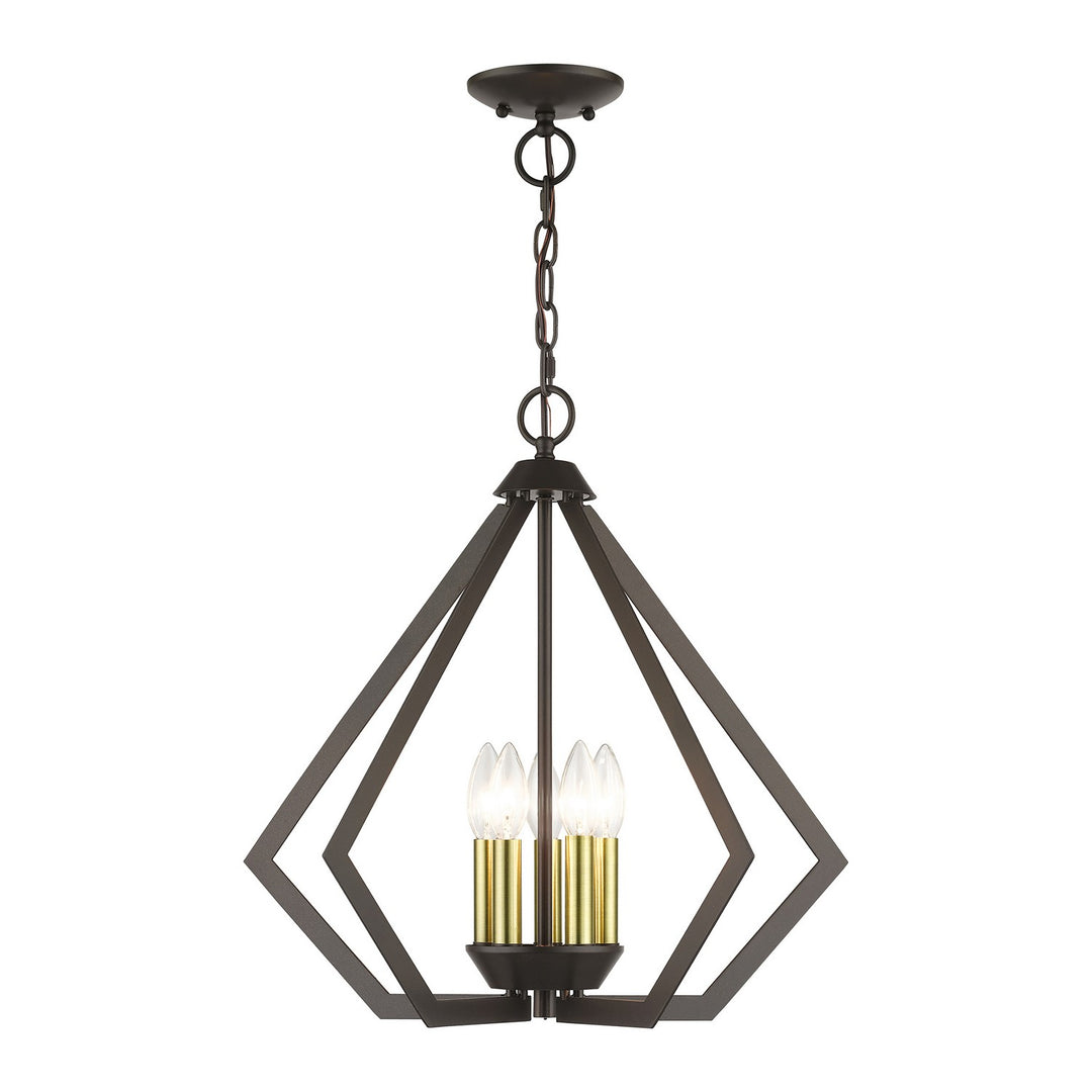 Livex Prism 40925-92 Chandelier Light - English Bronze with Antique Brass