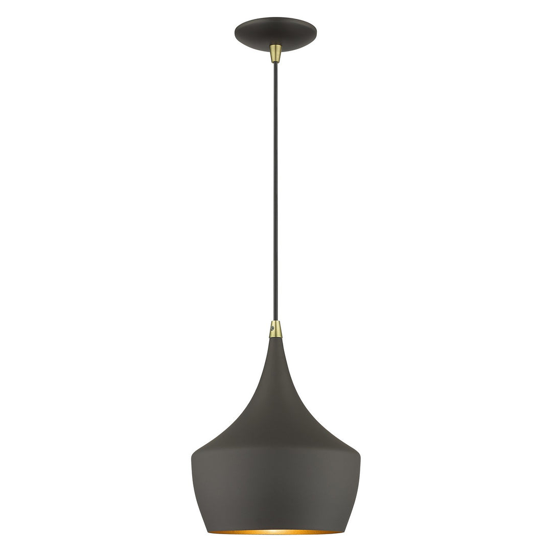 Livex Waldorf 41186-07 Pendant Light - Bronze with Antique Brass