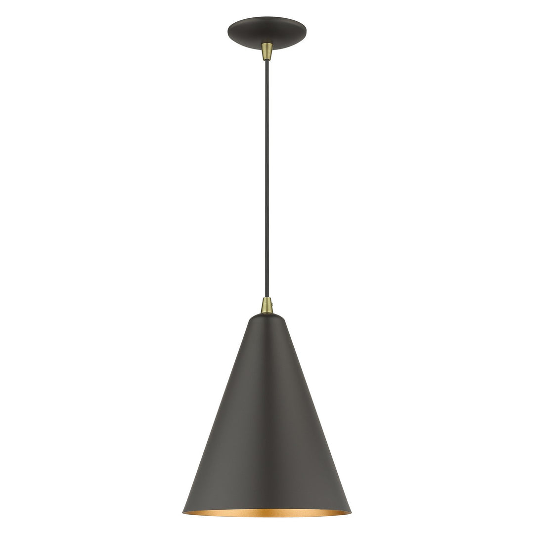 Livex Dulce 41492-07 Pendant Light - Bronze with Antique Brass