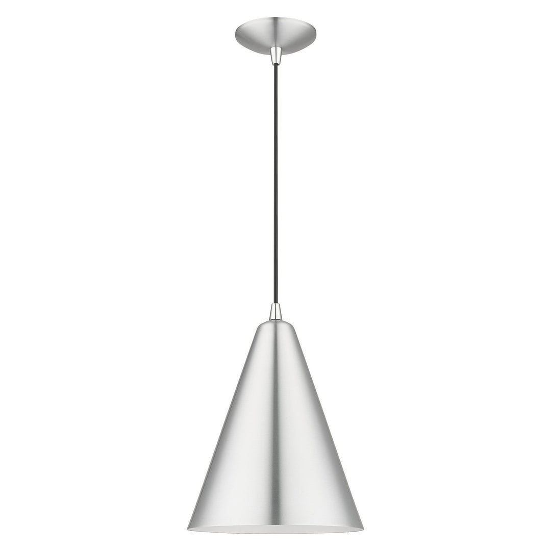 Livex Dulce 41492-66 Pendant Light - Brushed Aluminum with Polished Chrome