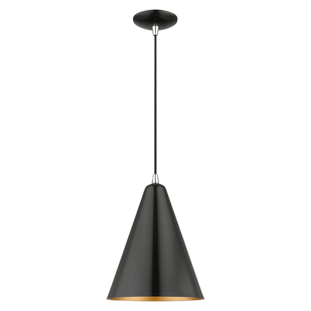 Livex Dulce 41492-68 Pendant Light - Shiny Black with Polished Chrome