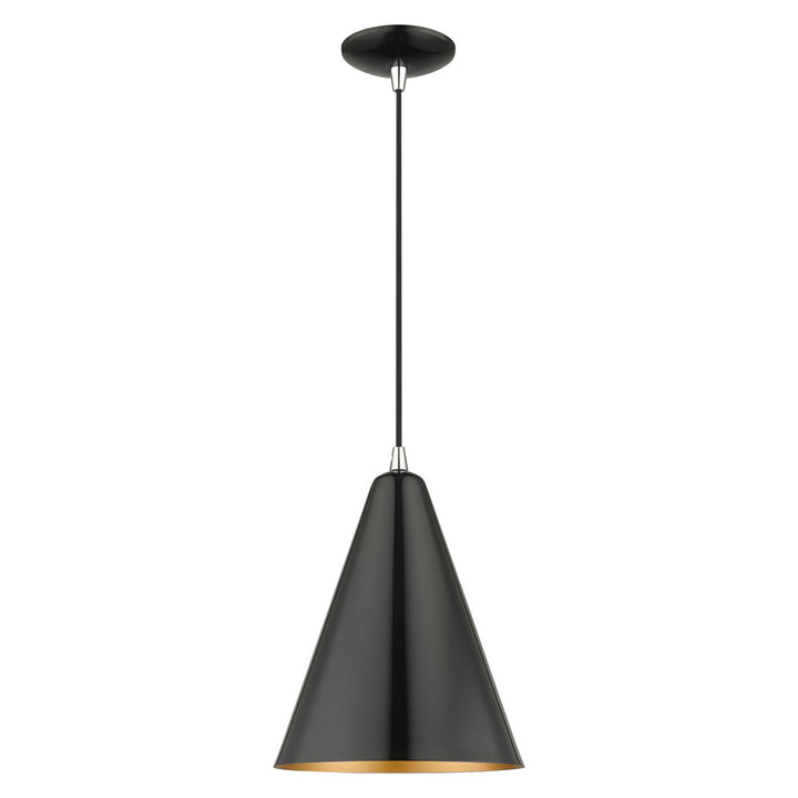 Livex Dulce 41492-68 Pendant Light - Shiny Black with Polished Chrome