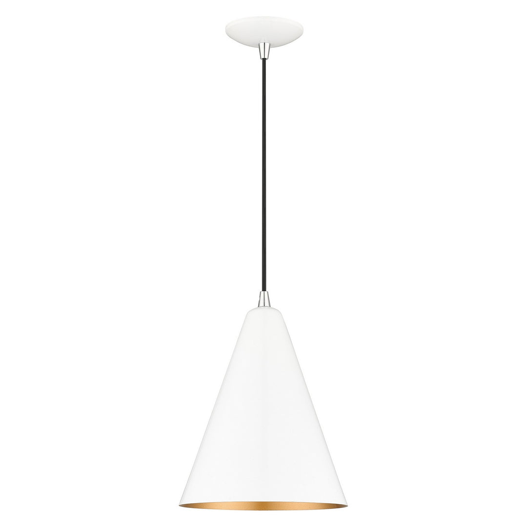 Livex Dulce 41492-69 Pendant Light - Shiny White with Polished Chrome