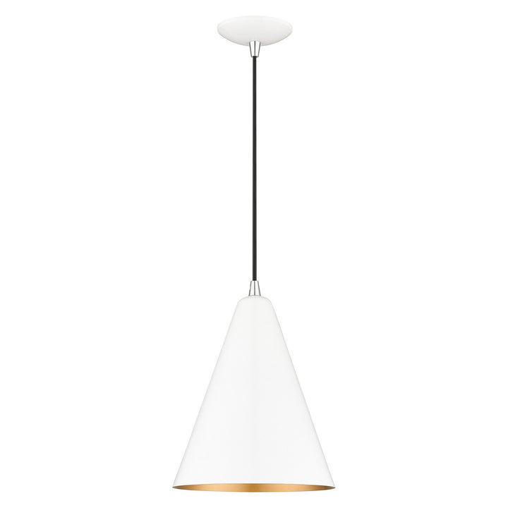 Livex Dulce 41492-69 Pendant Light - Shiny White with Polished Chrome