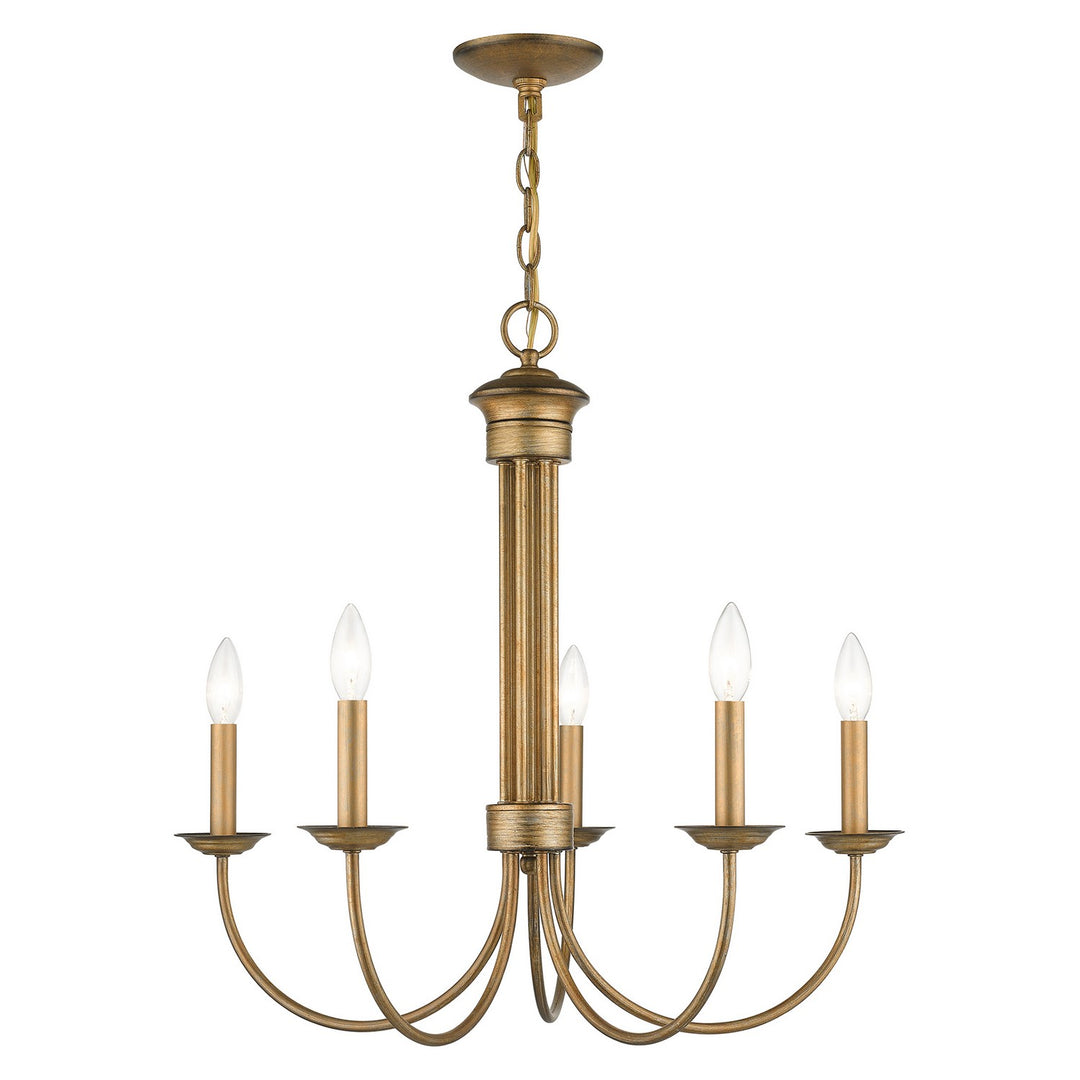 Livex Estate 42685-48 Chandelier Light - Antique Gold Leaf