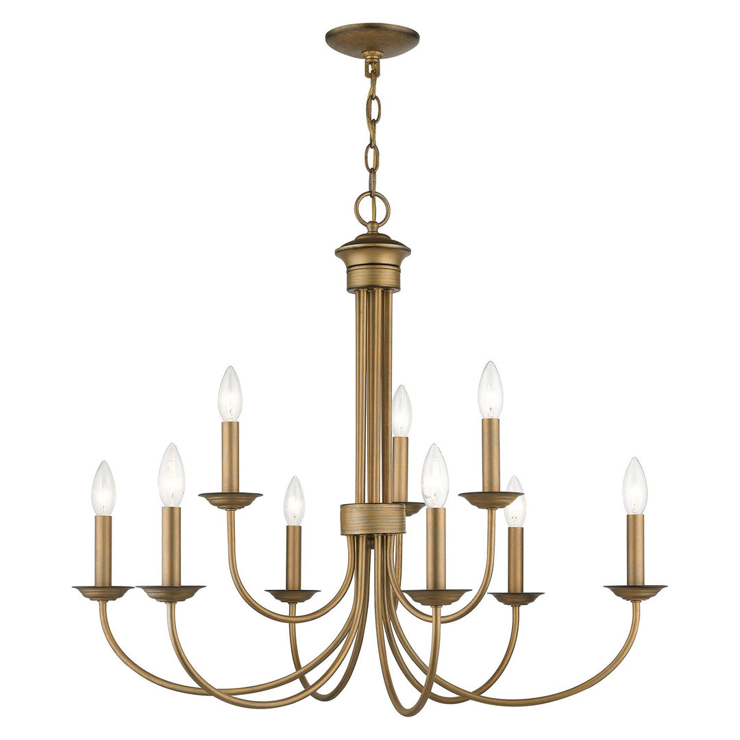 Livex Estate 42687-48 Chandelier Light - Antique Gold Leaf