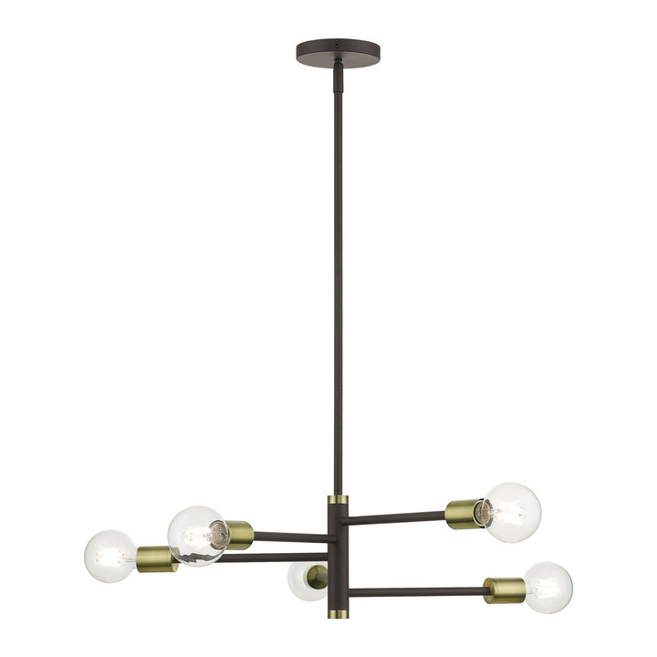 Livex Bannister 45865-07 Chandelier Light - Bronze with Antique Brass