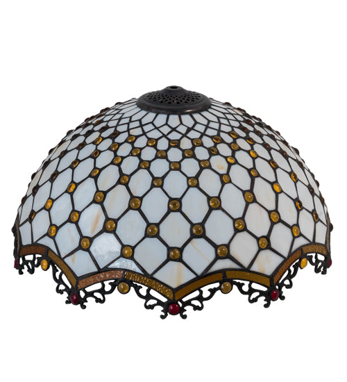 Meyda Tiffany Lighting 132693 Diamond & Jewel Shade Lamp Shade Bronze / Dark