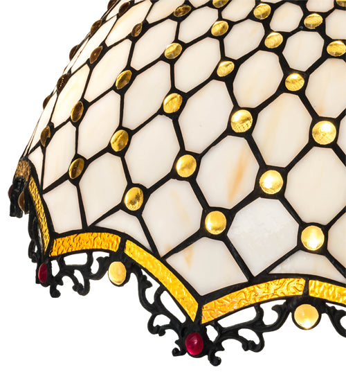 Meyda Tiffany Lighting 132693 Diamond & Jewel Shade Lamp Shade Bronze / Dark