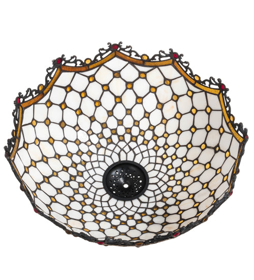 Meyda Tiffany Lighting 132693 Diamond & Jewel Shade Lamp Shade Bronze / Dark