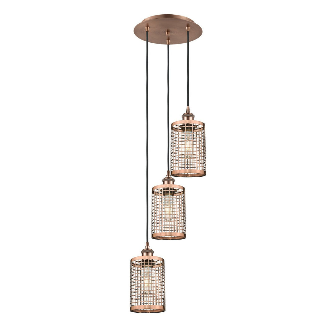 Innovations Downtown Urban 113B-3P-AC-M18-AC Chandelier Light - Antique Copper