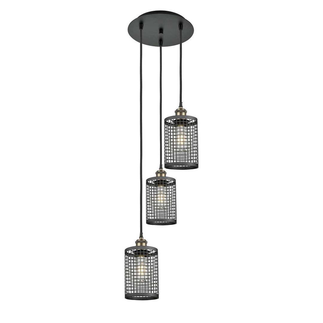 Innovations Downtown Urban 113B-3P-BAB-M18-BK Chandelier Light - Black Antique Brass